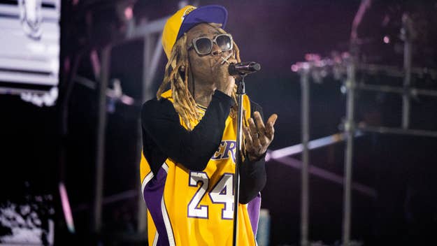 Lil Wayne is seen performing for fans