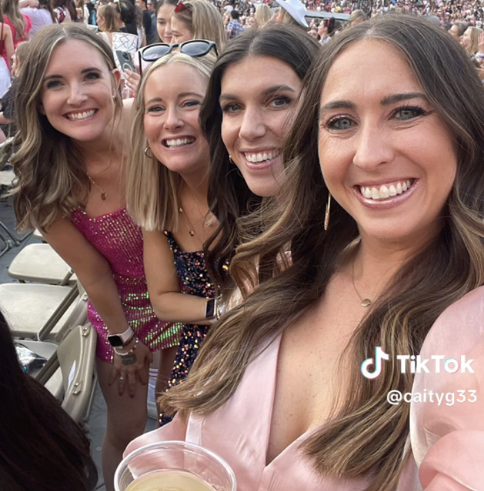 Closeup of fans at a Taylor Swift concert