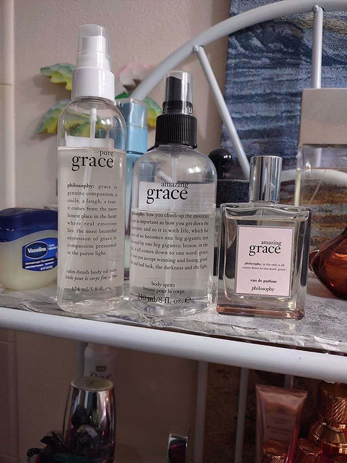 A set of Amazing Grace perfumes in a reviewer&#x27;s home