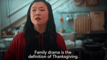 Alice from &quot;Good Trouble&quot; saying &quot;Family drama is the definition of Thanksgiving&quot;