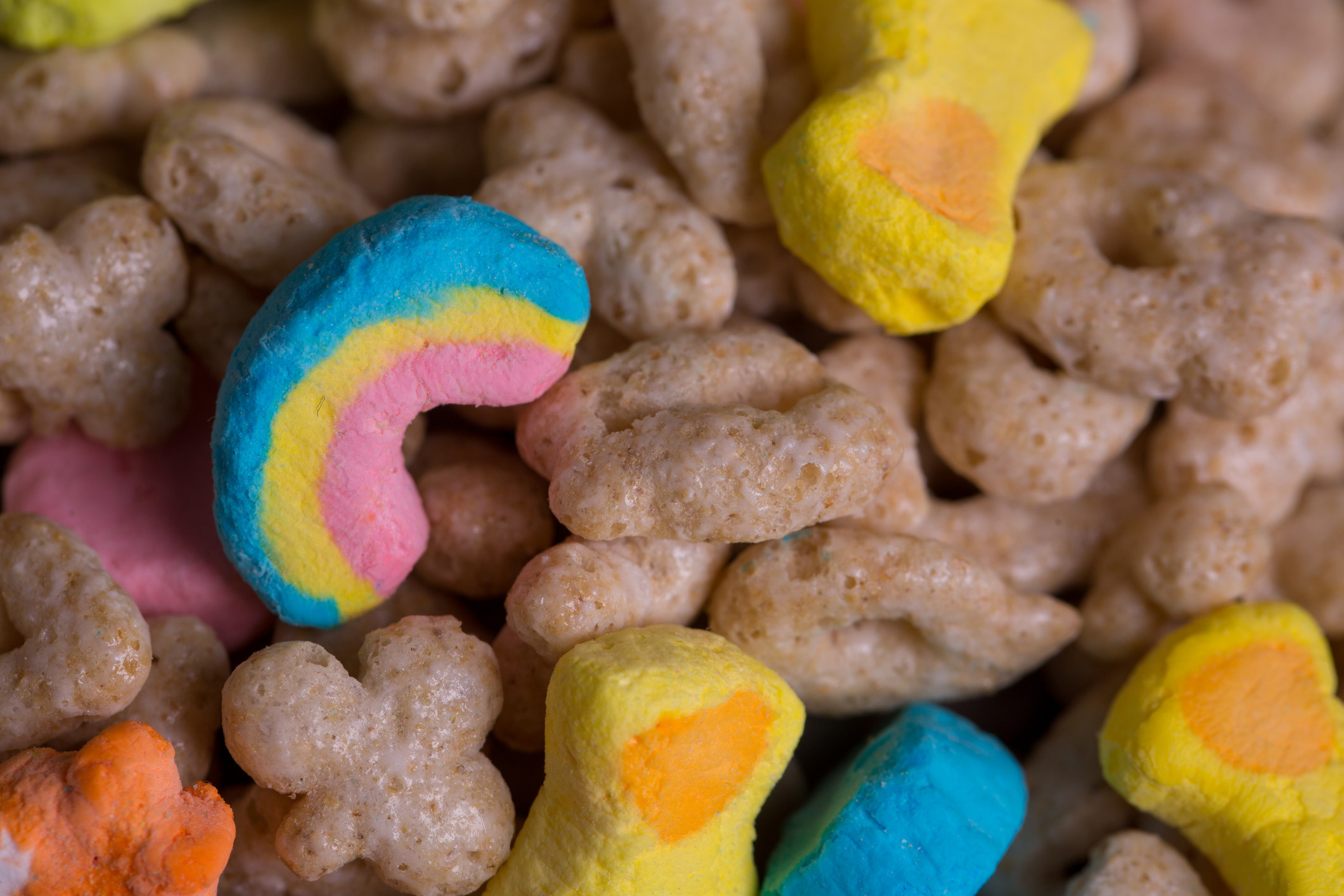 Close-up of colorful marshmallow cereal
