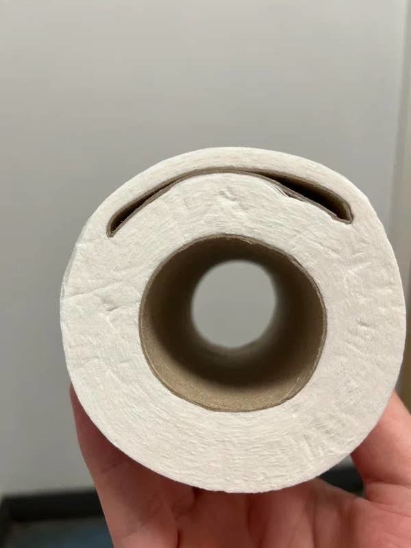 A toilet paper roll with two cardboard inserts