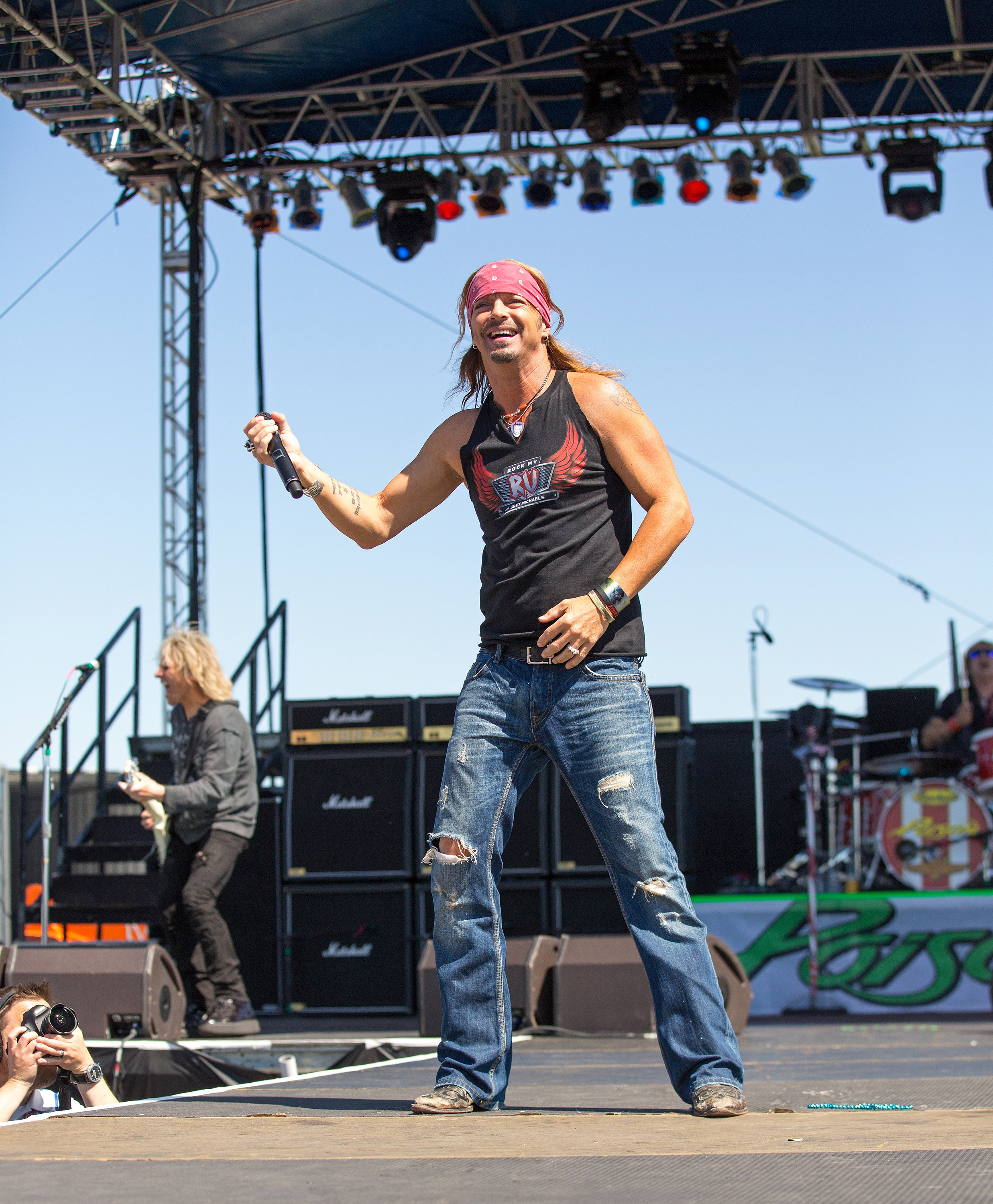 Bret Michaels of Poison performs onstage during the 2013 Indy 500 Miller Lite Carb Day concert on May 24, 2013