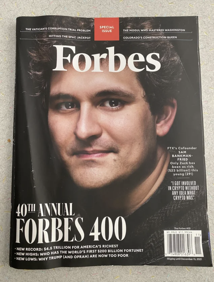 Forbes 400 cover with Sam on it