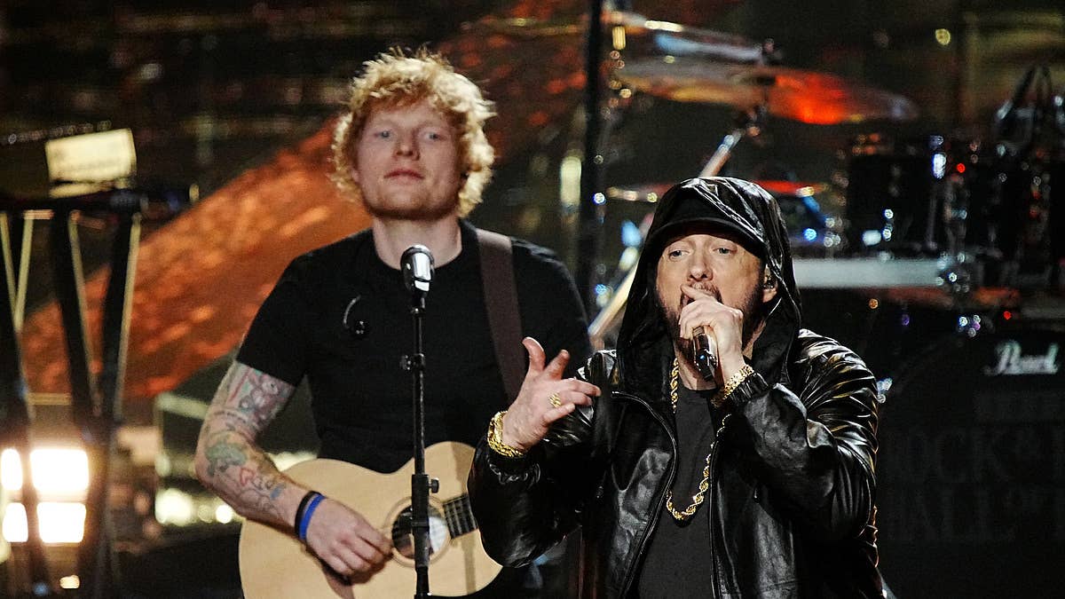 Years before he'd go on to collaborate with the Detroit rapper, Sheeran said Eminem's 'Marshall Mathers LP<i>'</i> helped him get over stuttering as a child.