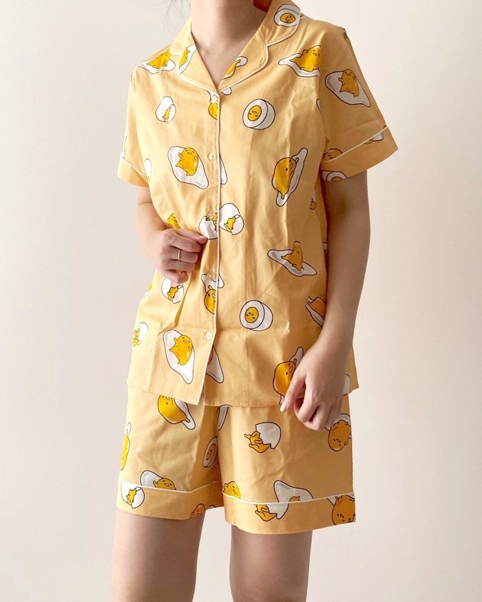 GU（ジーユー）のオススメの商品「コットンパジャマ(半袖&amp;amp;ショートパンツ) GUDETAMA +X」