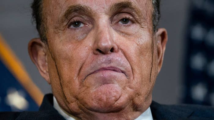 A close image of Rudy Giuliani is shown