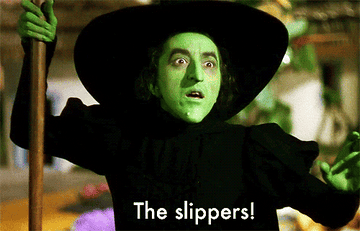 The Wicked Witch of The West saying &quot;The slippers!&quot;