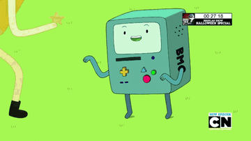 Gif of BMO from &quot;Adventure Time&quot; getting a gold star