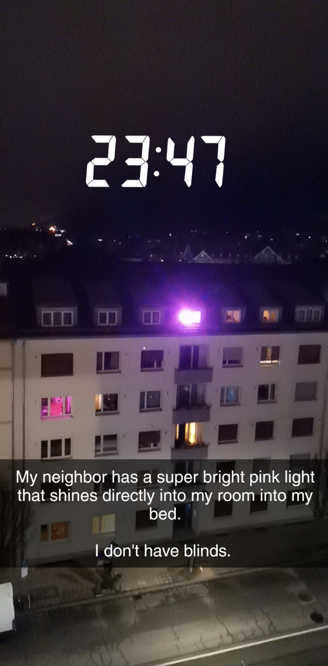 A bright light emanating from someone&#x27;s window
