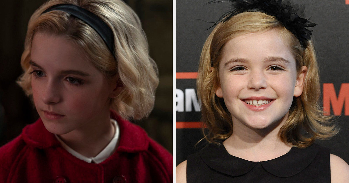 Side-by-side of Mckenna Grace and a young Kiernan Shipka