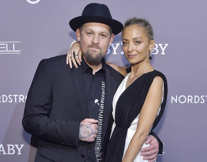 A closeup of Nicole and Joel Madden