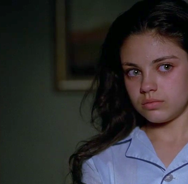 Closeup of young Mila Kunis
