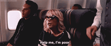 person on a plane saying, help me i&#x27;m poor