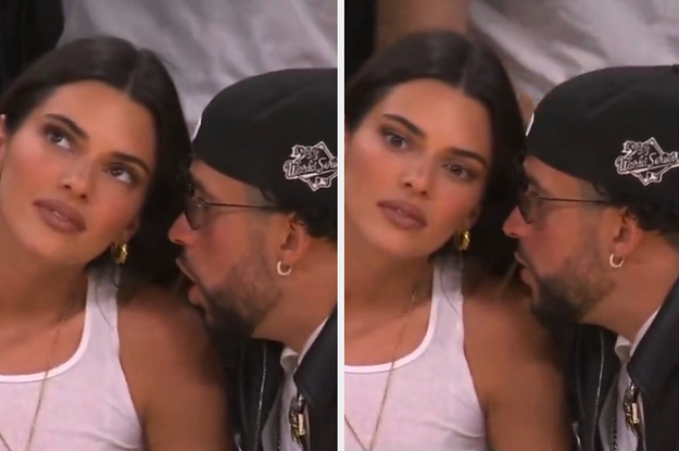 Kendall Jenner Bad Bunny Lakers Game Whispering