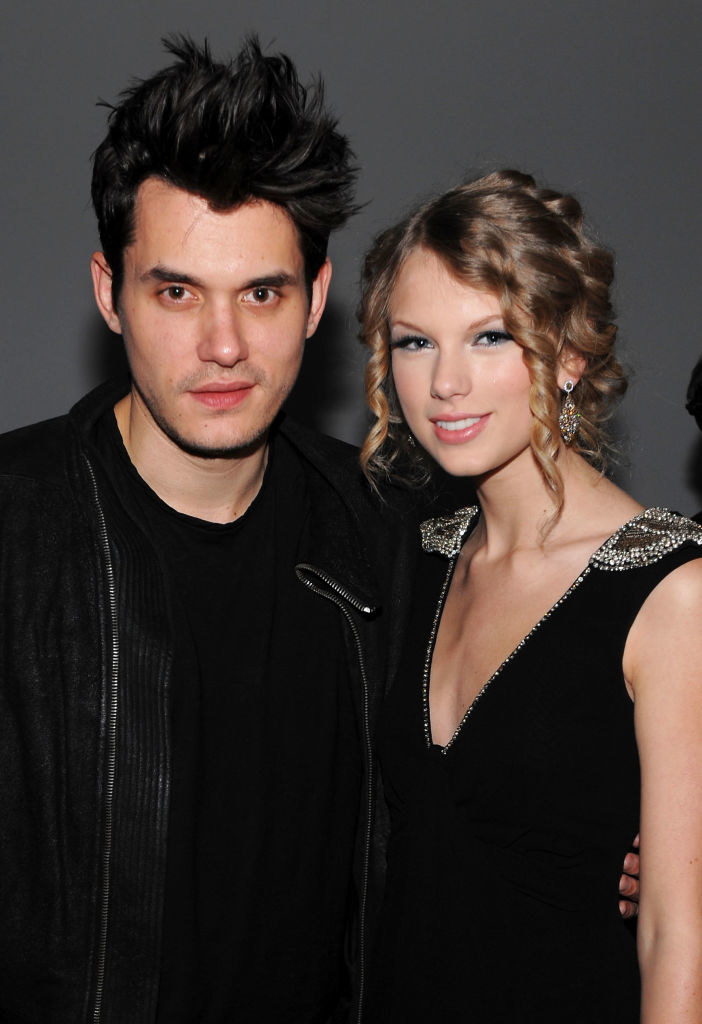 Closeup of John Mayer and Taylor Swift at an event together