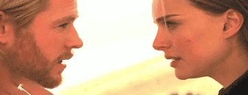 Natalie Portman and Chris Hemsworth smash mouths in Thor: Dark World