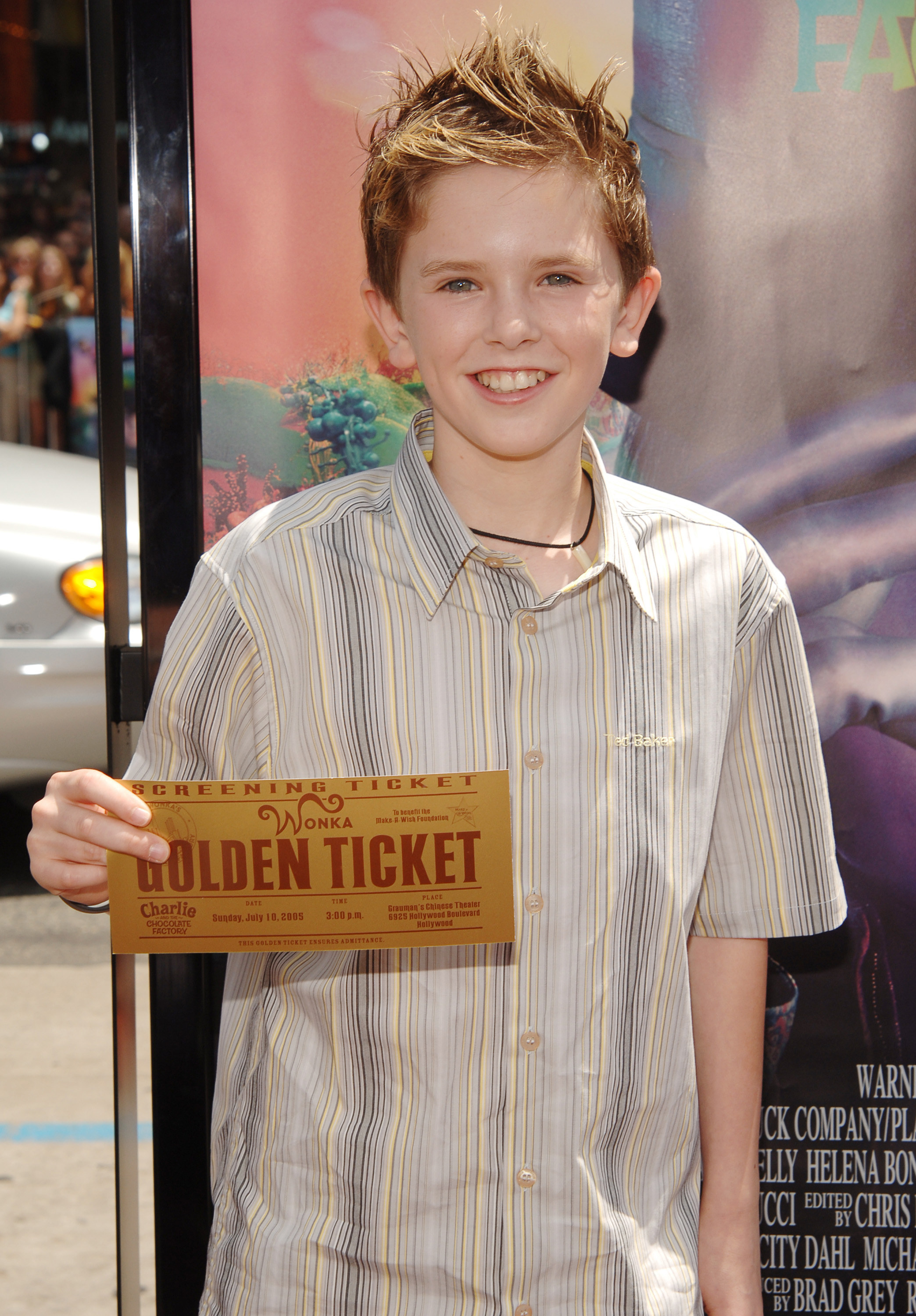 Freddie Highmore smiles at the &quot;Charlie and the Chocolate Factory&quot; premiere circa 2005