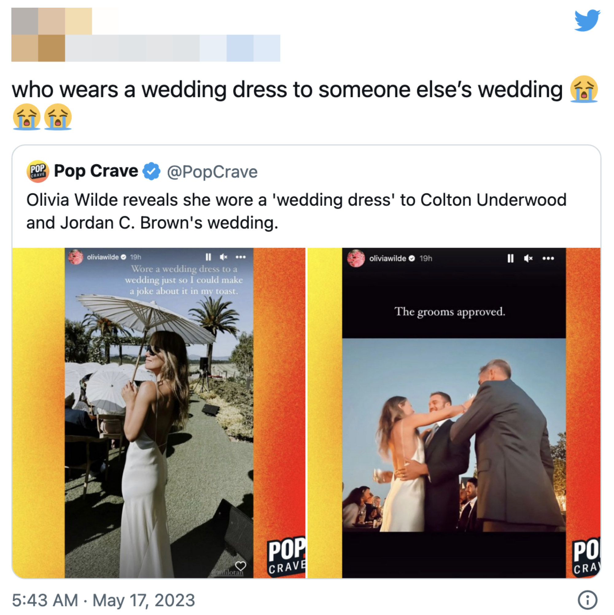 Olivia Wilde Defends Wearing A Wedding Dress To Friends' Wedding