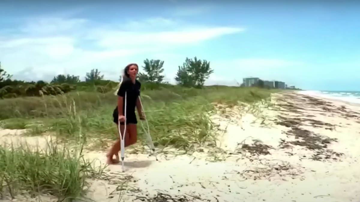The teen says she plans to return to the beach after getting her 19 stitches removed.