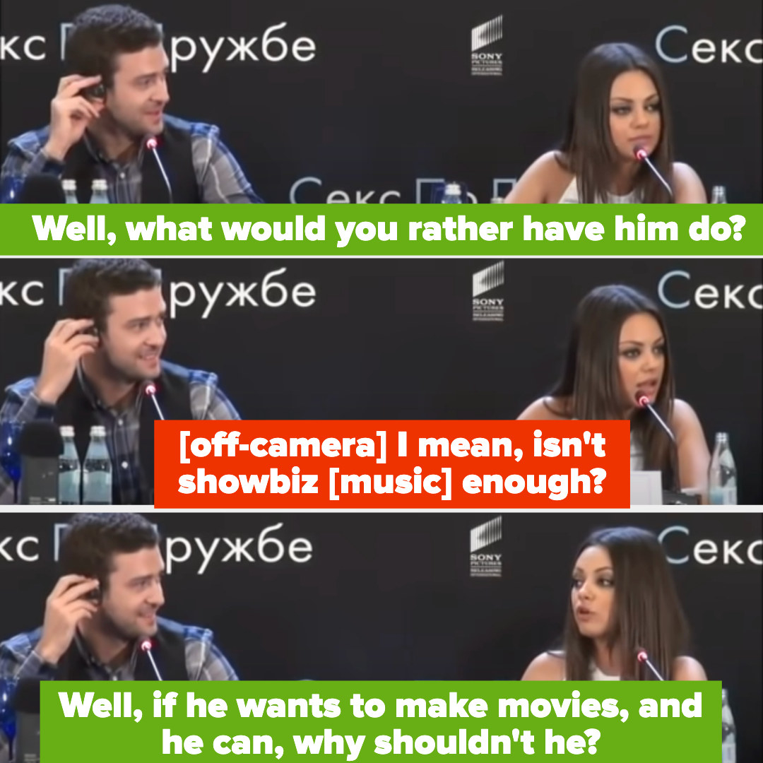 mila saying that if justin wants to make movies and he can then why shouldn&#x27;t he