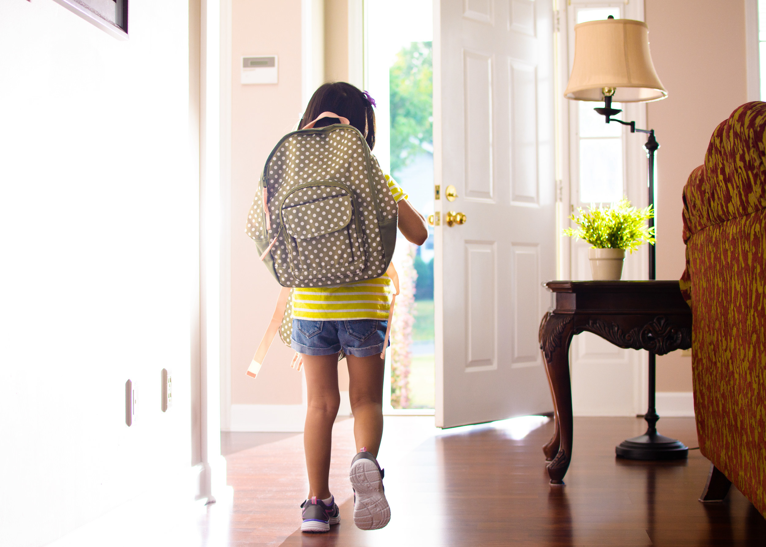 kid heading out to school