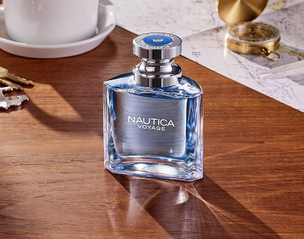 blue bottle of Nautica Voyage cologne