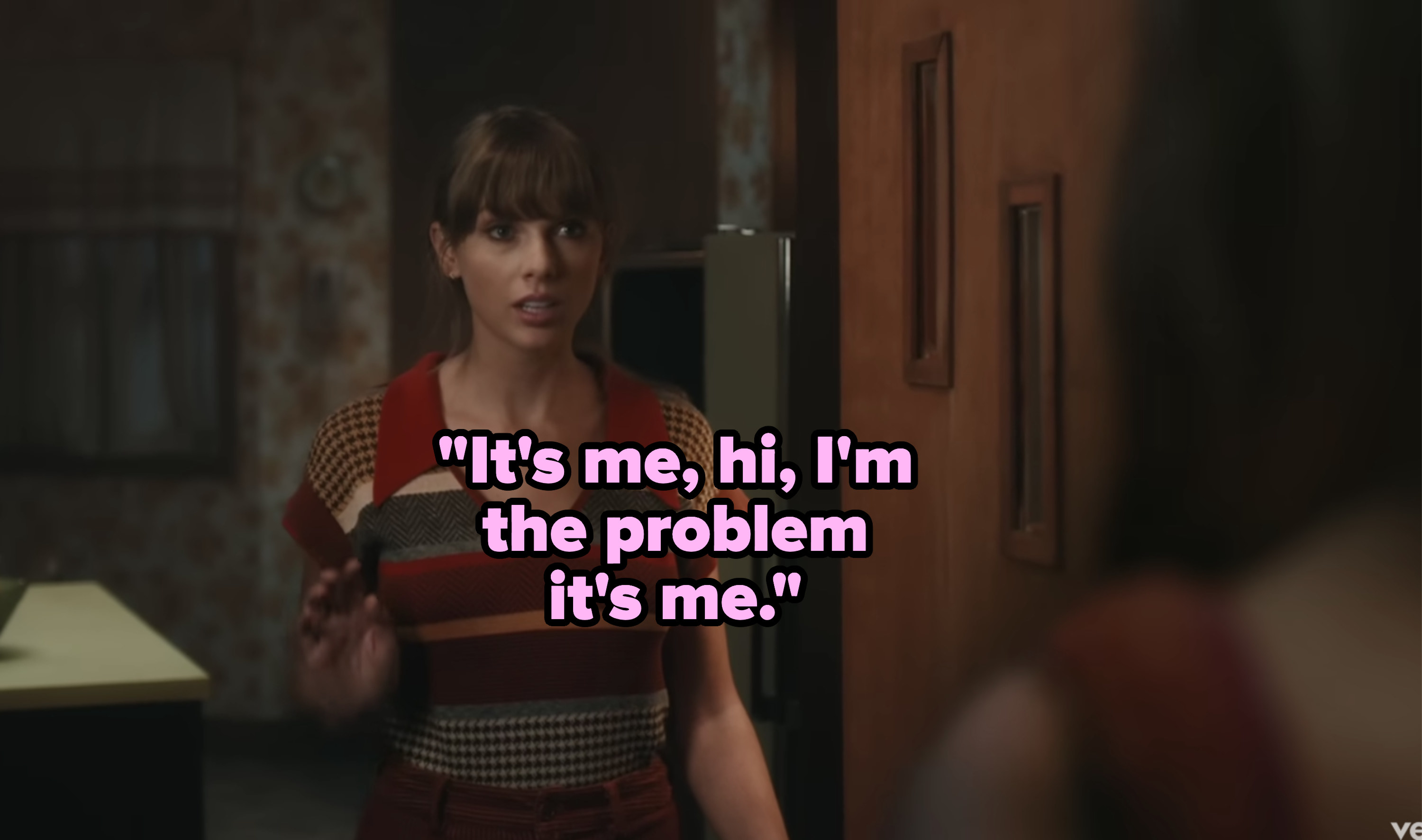Taylor Swift recognizing herself as the problem in her music video for &quot;Anti-Hero&quot;