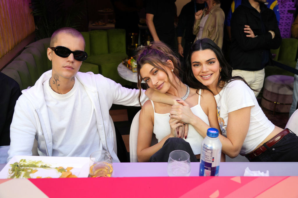 Justin and Hailey Bieber and Kendall Jenner