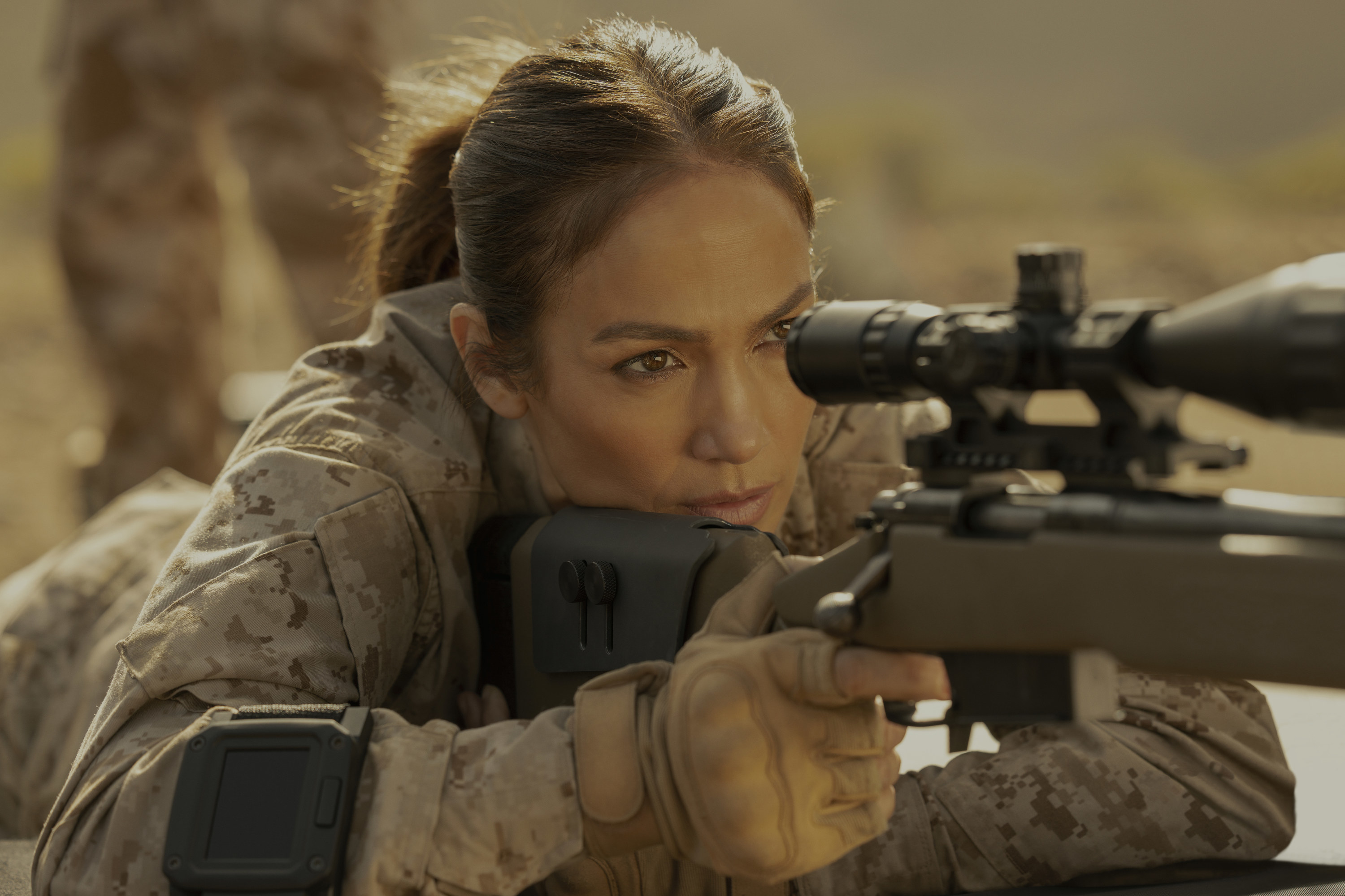 jennifer lopez shooting a sniper in the mother