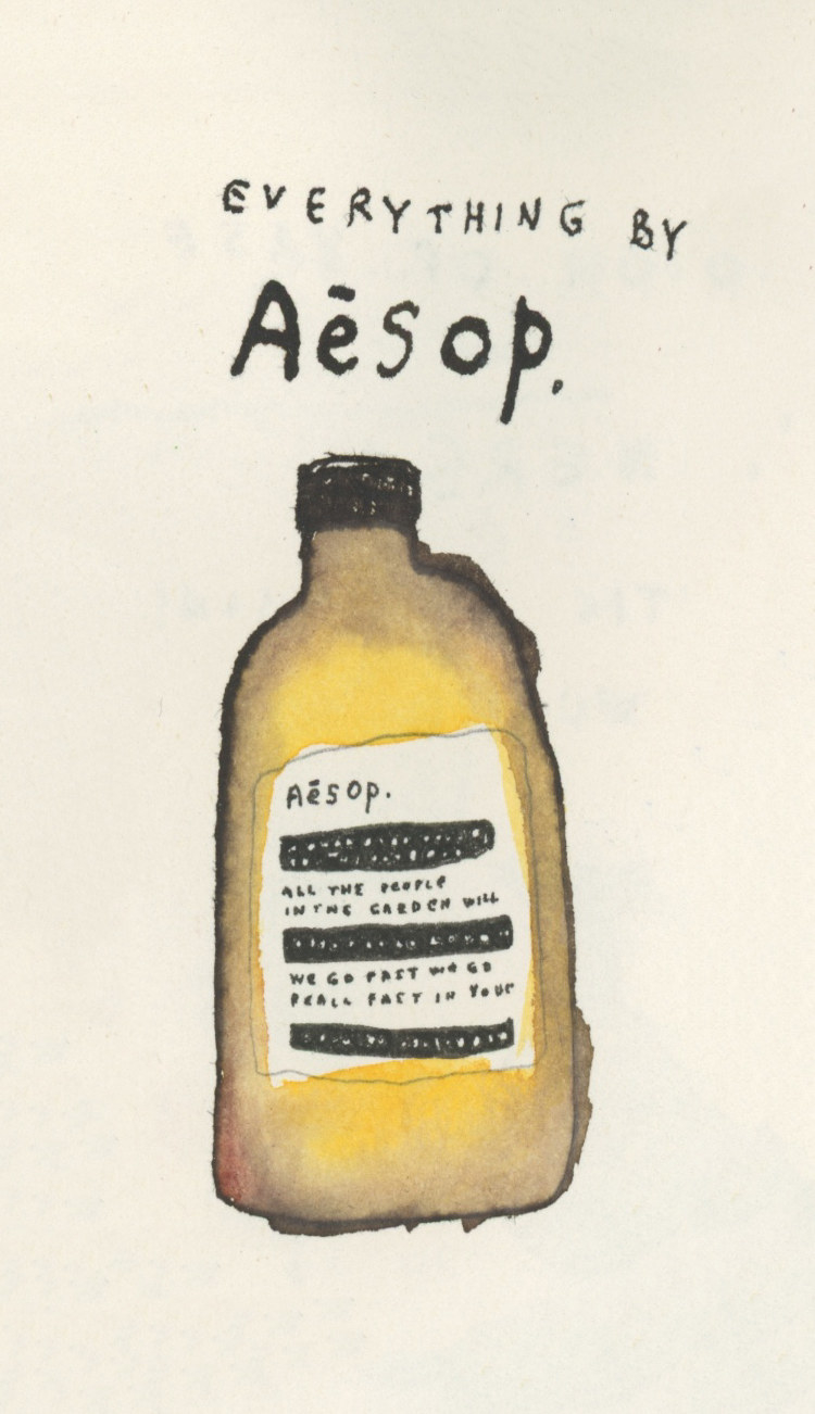 drawing of aesop skincare product