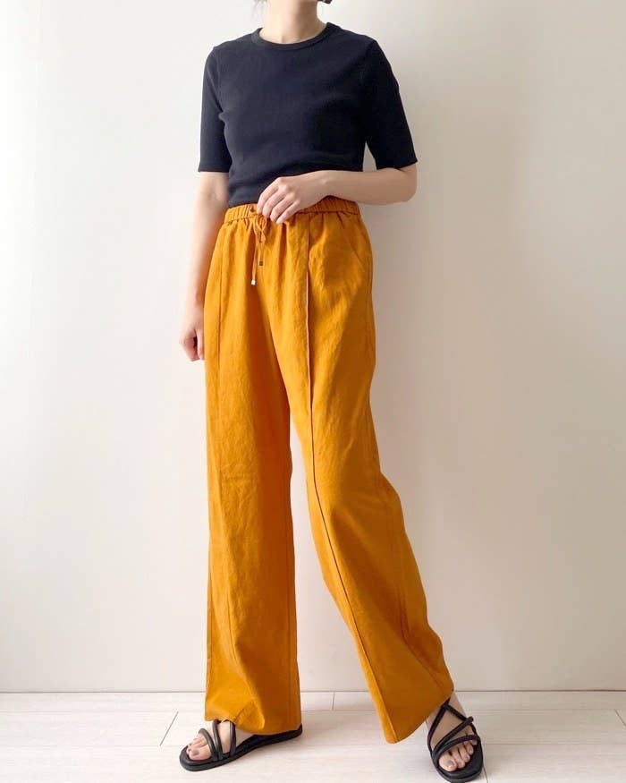 GU（ジーユー）のオススメのボトムス「リネンブレンドプルオンパンツ」