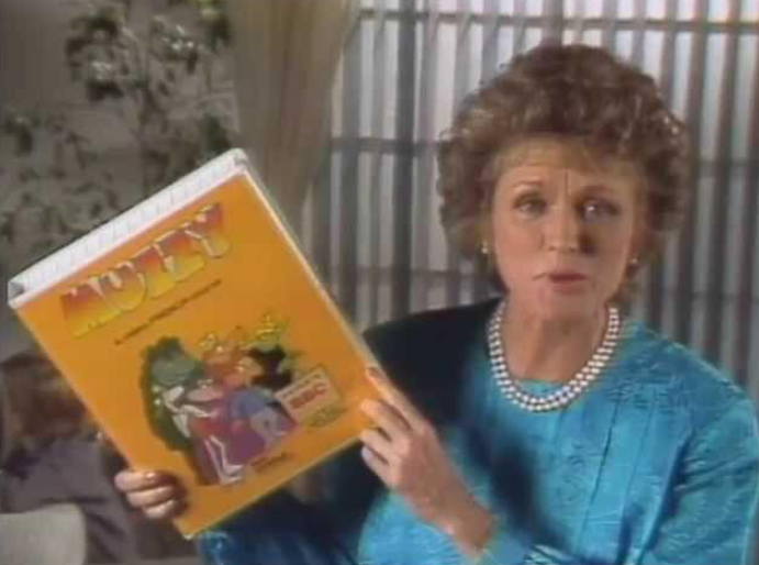 A woman holding a Muzzy