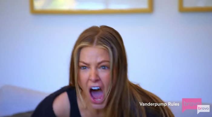 A still of Ariana Madix mid-scream