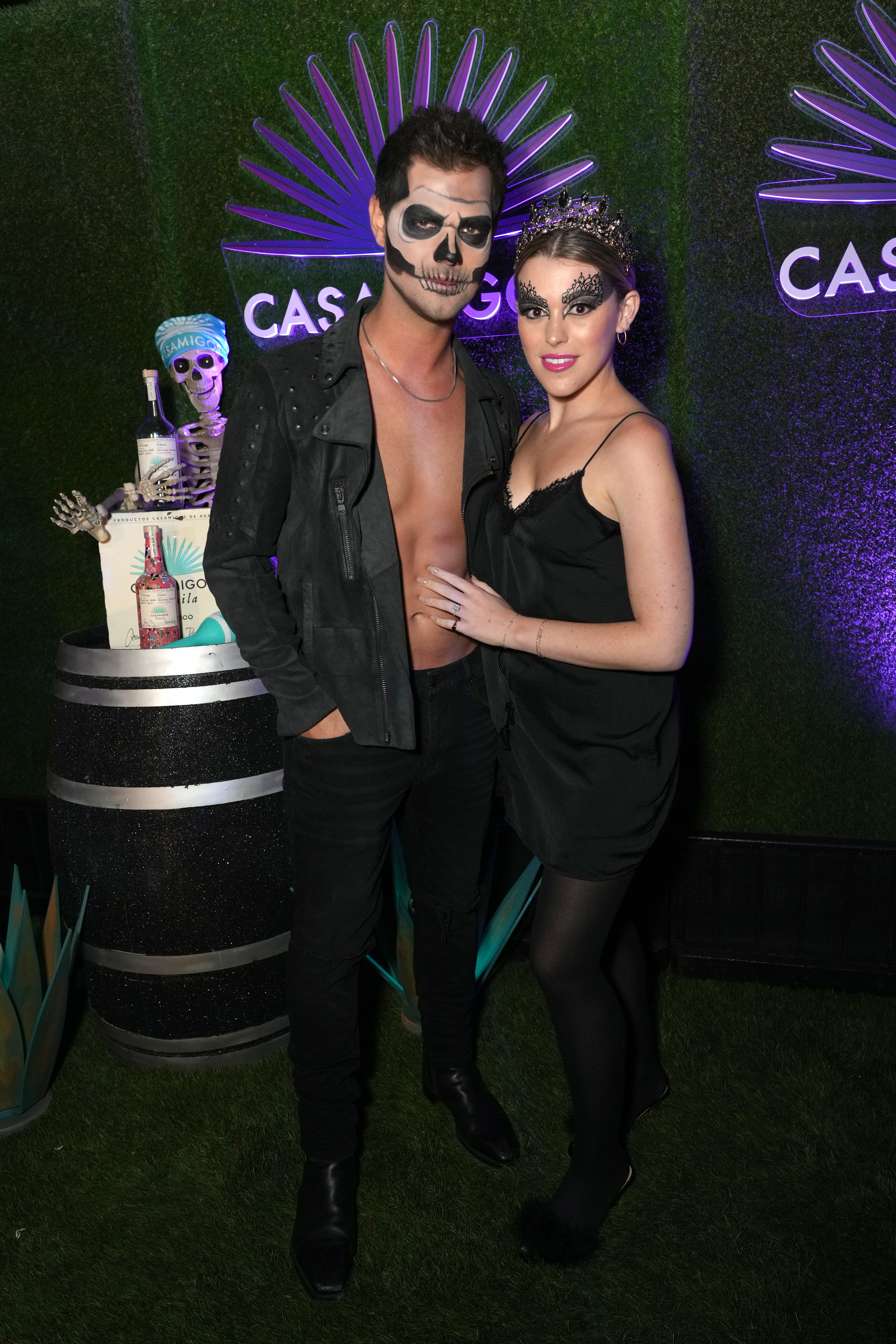 The couple dressed up for Halloween costumes
