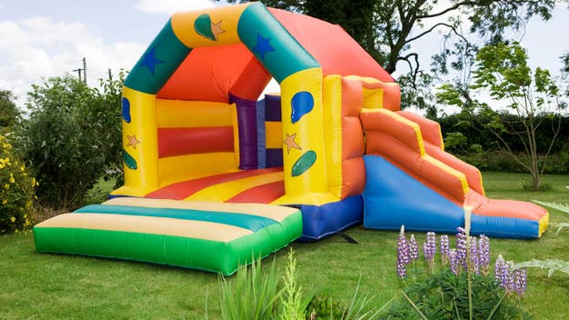 a bounce castle is pictured