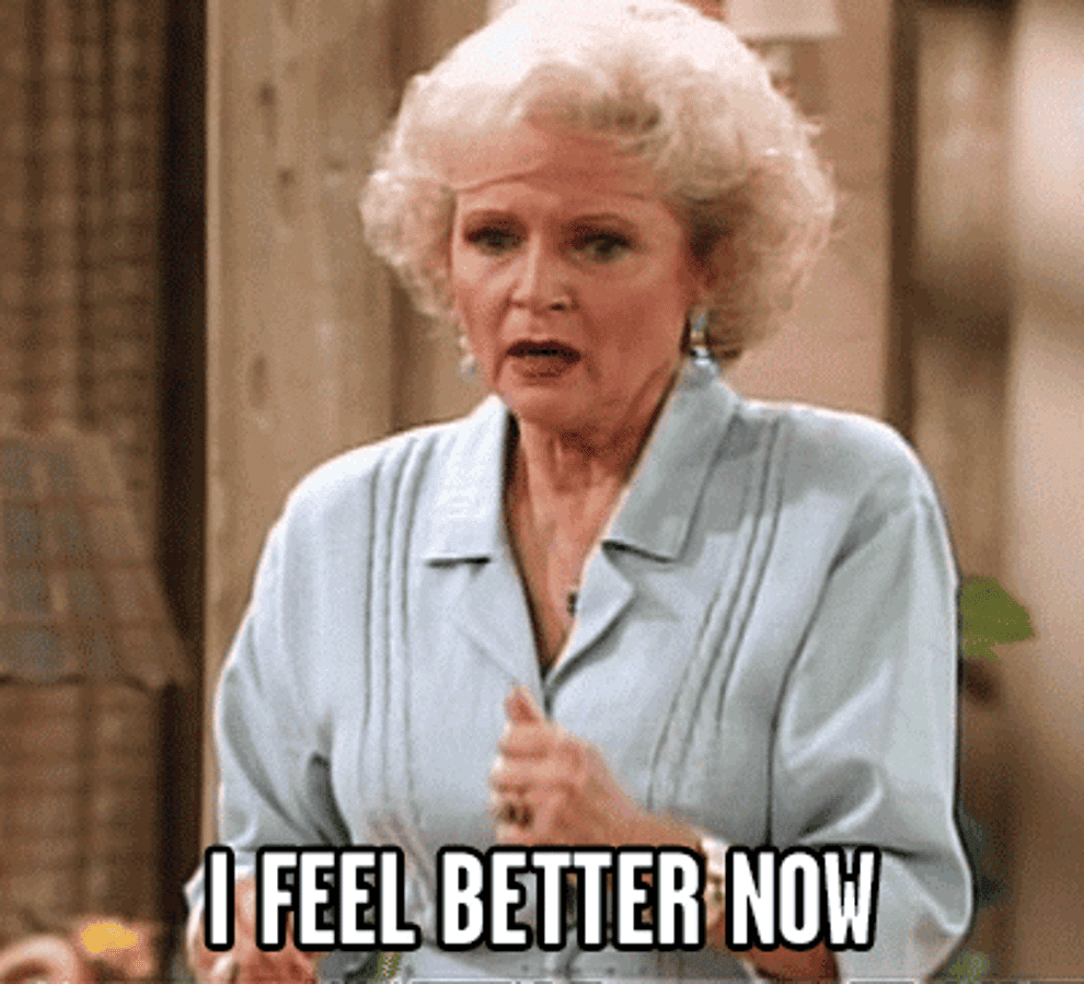 gif of character from the golden girls saying i feel better now