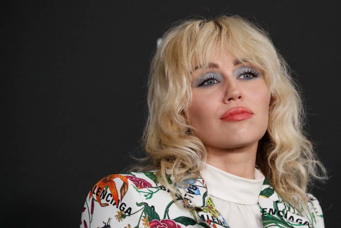 Miley Cyrus poses at the LACMA Art+Film Gala