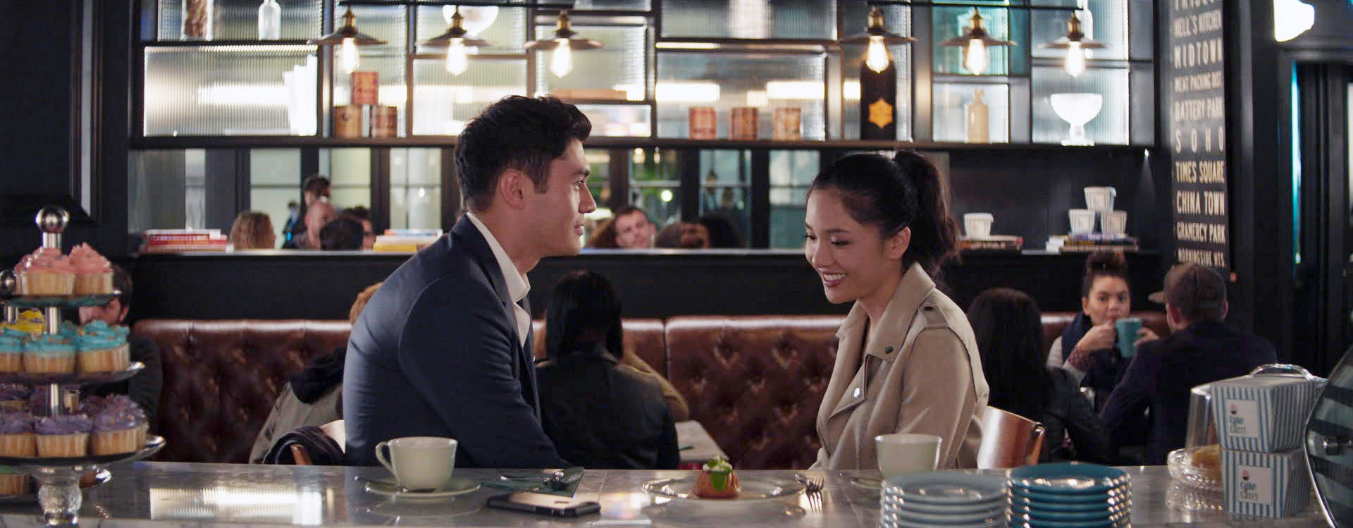 Constance Wu and Henry Golding have coffee at a fancy New York lunch spot