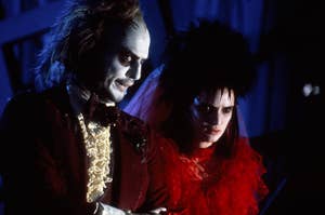 Beetlejuice and Lydia at the wedding altar