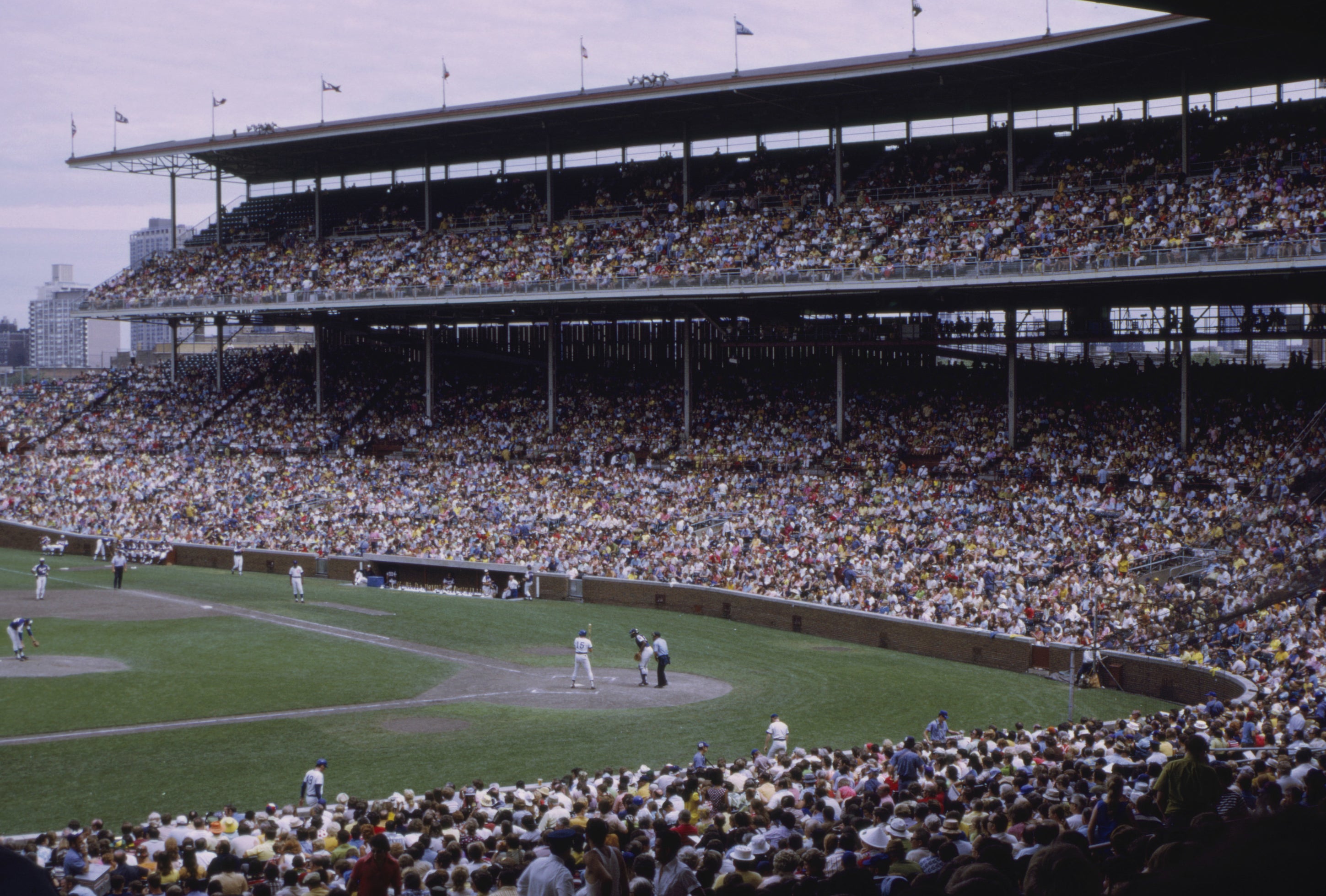 Wrigley Field is pictured during a 1972 game