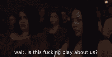 Maddy from HBO saying, "Wait, is this fucking play about us?"