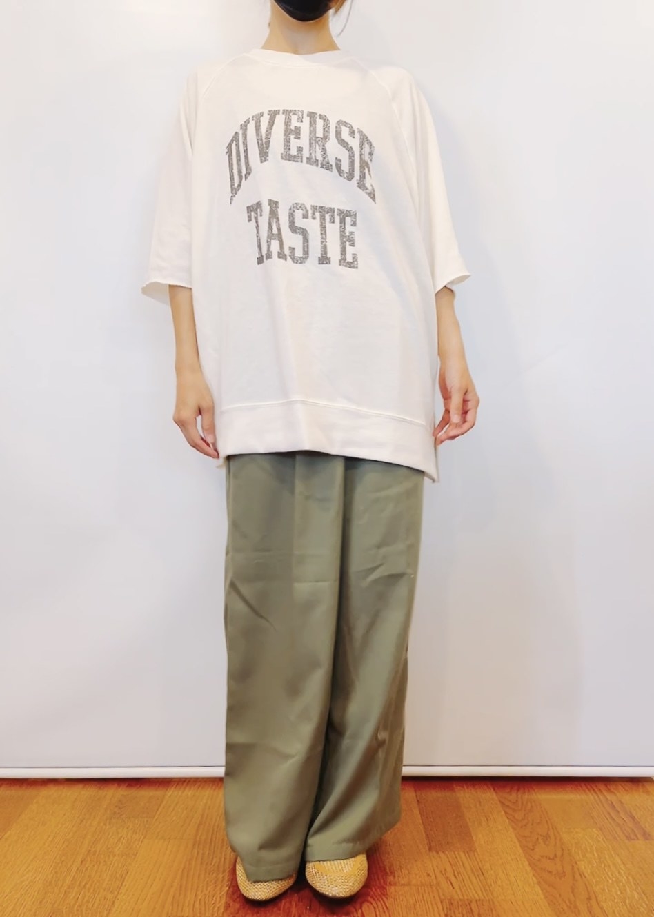 しまむらのオススメのファッションアイテム「五分袖トップス」のコーディネート