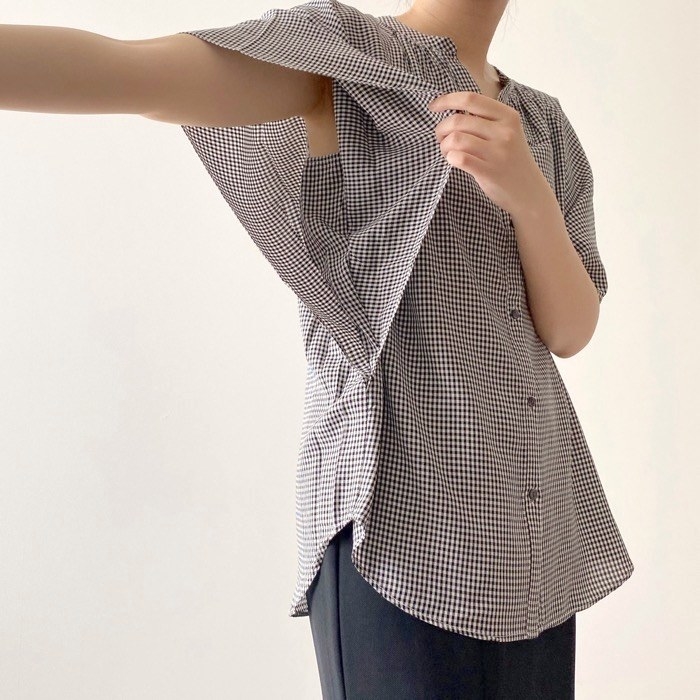 GLOBAL WORK（グローバルワーク）のおすすめトップス「さらさらリラックスプリントブラウス」