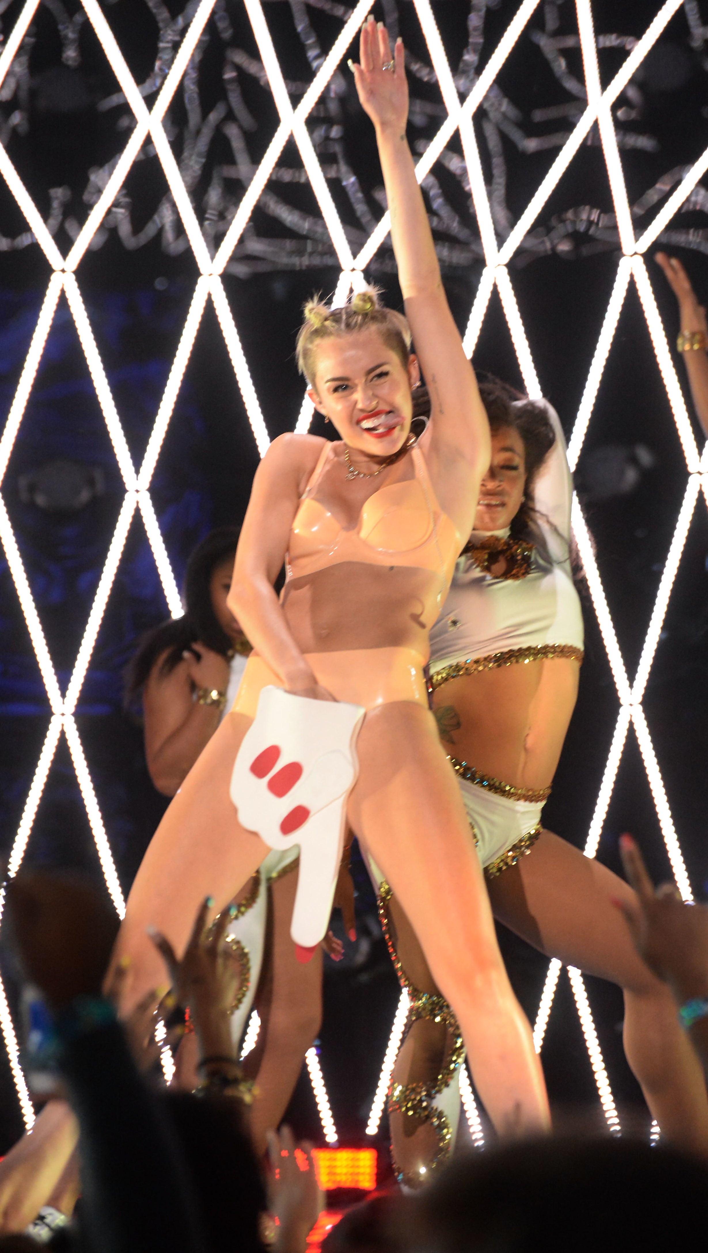 Miley dancing onstage