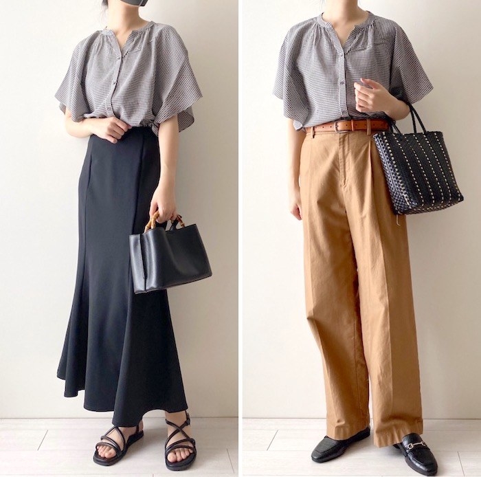 GLOBAL WORK(グローバルワーク)のおすすめトップス「さらさらリラックスプリントブラウス」