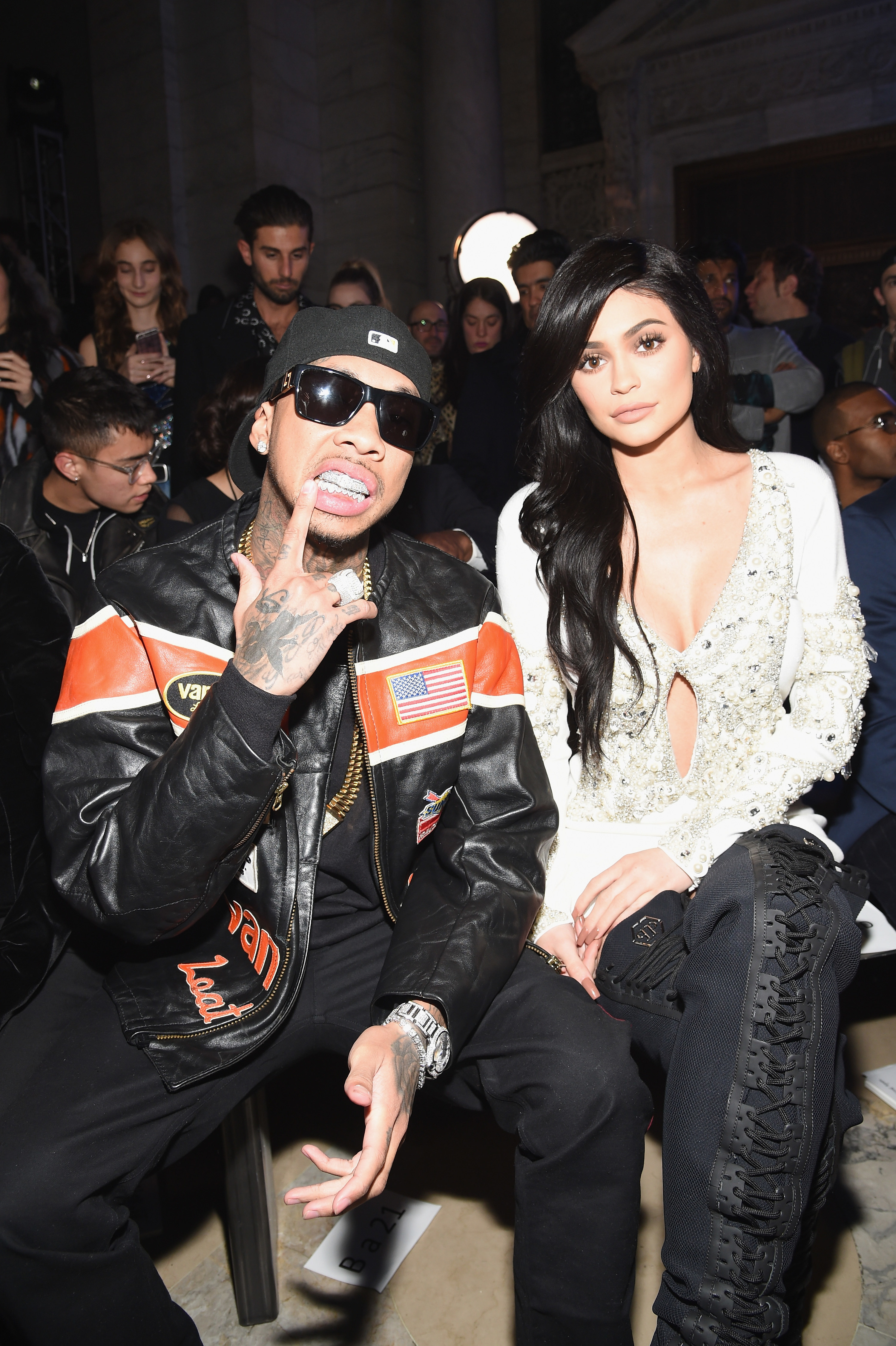 kylie and tyga at a fashion show