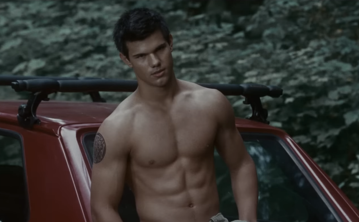A shirtless Taylor Lautner in Twilight