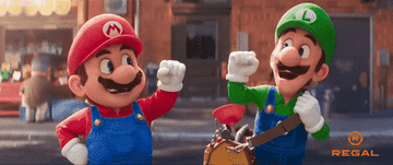 Mario and Luigi fist bump