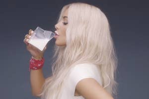 kim k drinks milk